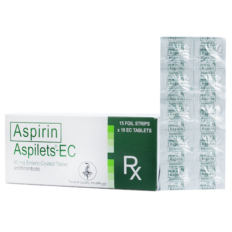 ASPILETS EC Aspirin 80mg EntericCoated Tablet 1's price in the